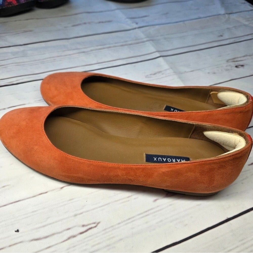 Margaux Suede Orange Classic Ballet Flats Size 9M - Picture 3 of 6